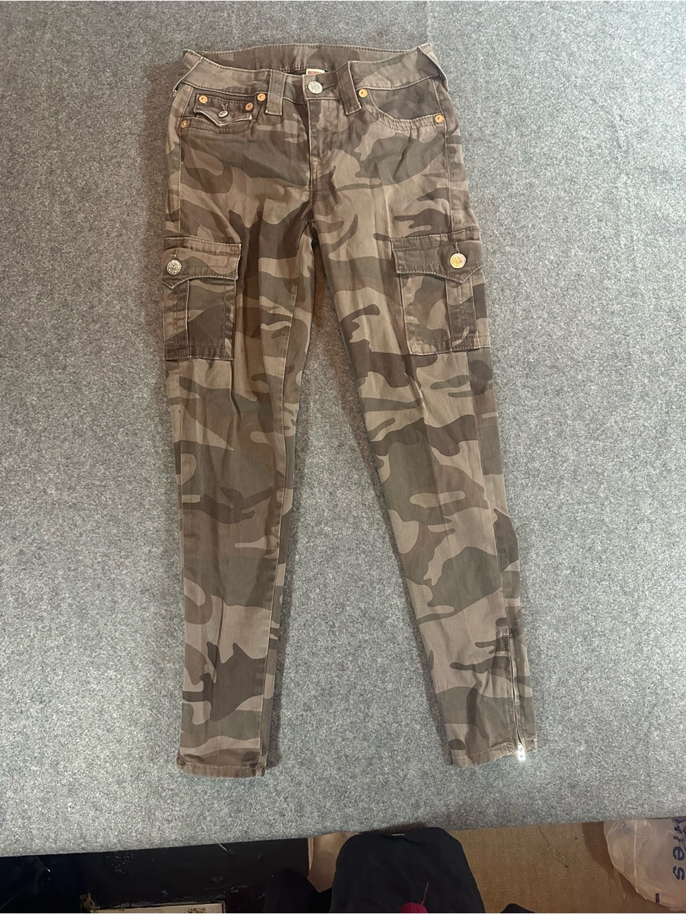True Religion Camo Cargo Pants in Brown